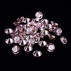 Light Rose Diamond Shape Glass Rhinestone Cabochons, Pointed Back, Light Rose, 8x5mm, about 95~100pcs/bag