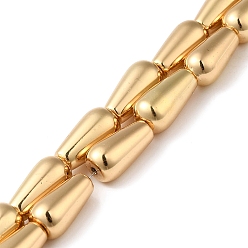 Light Gold Plated Electroplated Synthetic Magnetic Hematite Beads Strands, Teardrop, Light Gold Plated, 15x9mm, Hole: 1.2mm, about 25pcs/strand, 15.75''(40cm)