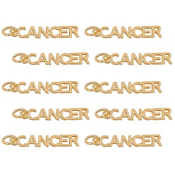 Рак 10 латунные подвески шт., с прыжковых колец, долговечный, знак созвездия / зодиака, золотые, рак, рак: 4x22.5x1.5 мм, отверстие : 3 мм
