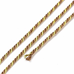 Camel Polycotton Filigree Cord, Braided Rope, with Plastic Reel, for Wall Hanging, Crafts, Gift Wrapping, Camel, 1mm, about 32.81 Yards(30m)/Roll