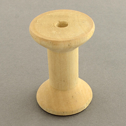 Moccasin Wooden Empty Spools for Wire, Thread Bobbins, Lead Free, Moccasin, 29~30x20mm, Hole: 6mm