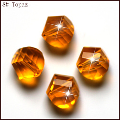 Orange Imitations de perles de cristal autrichien, grade de aaa, facette, polygone, orange, 8mm, Trou: 0.9~1mm