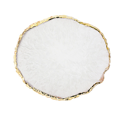 White Resin Wax Seal Mats, for Wax Seal Stamp, Oval with Marble Pattern, White, 95~100x85~90x7.5mm