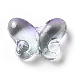 Lilac Transparent Glass Beads, Butterfly, Lilac, 10x14.5x4.5mm, Hole: 1mm