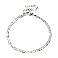Stainless Steel Color 304 Stainless Steel Herringbone Chain Bracelet for Men Women, Stainless Steel Color, 7 inch(17.7cm)