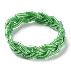 Dark Sea Green Plastic Cord Braided Stretch Bracelets, Dark Sea Green, Inner Diameter: 2-1/2 inch(6.5cm)
