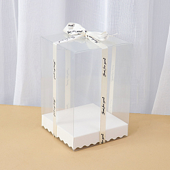 Blanco Caja de embalaje de plástico transparente rectangular, para caja de regalo de embalaje de velas, blanco, 15x10x10 cm
