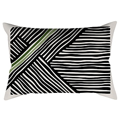 Stripe Green Series Nordic Style Geometry Abstract Polyester Throw Pillow Covers, Cushion Cover, for Couch Sofa Bed, Rectangle, Stripe, 300x500mm