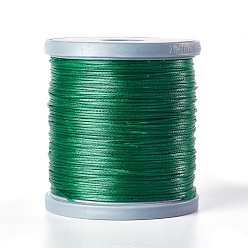 Dark Green Waxed Polyester Cord, Micro Macrame Cord, Bracelets Making Cord, for Leather Projects, Handcraft, Bookbinding, Flat, Dark Green, 0.8x0.2mm, about 164.04 yards(150m)/roll