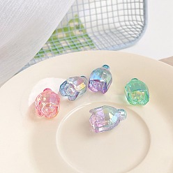 Mixed Color Transparent Acrylic Bead, Flower, Mixed Color, 21.3x15.7x14mm, Hole: 3.5mm