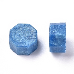 AceroAzul Sellado de partículas de cera, para sello de sello retro, octágono, acero azul, 9 mm, sobre 1500 unidades / 500 g