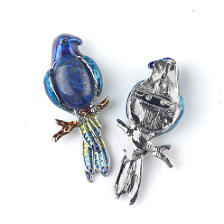 Lapis Lazuli Parrot Natural Lapis Lazuli Brooch Pin for Women, 68x28mm
