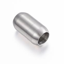 Color de Acero Inoxidable 304 cierres magnéticos de acero inoxidable con extremos para pegar, barril, color acero inoxidable, 21x12 mm, agujero: 8 mm