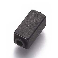 Черный Цвет Металла 304 из нержавеющей стали бусы, прямоугольные, металлический черный , 14x6x6 мм, отверстие : 2 мм