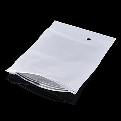 Blanco Bolsas de almacenamiento con cierre de cremallera de joyería pe esmerilada, bolsas organizadoras de joyas portátiles, Rectángulo, blanco, 20x14x0.02 cm