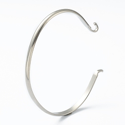 Couleur Acier Inoxydable 304 bracelet en acier inoxydable, bracelet manchette interchangeable, couleur inox, 1/8 pouce (0.35 cm), diamètre intérieur: 2-1/8 pouces (5.45 cm) x2 pouces (4.95 cm)