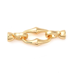 Real 18K Gold Plated Brass Fold Over Clasps, Real 18K Gold Plated, Ring: 18x11.5x4.5mm, Clasp: 12x6.5x5.5mm