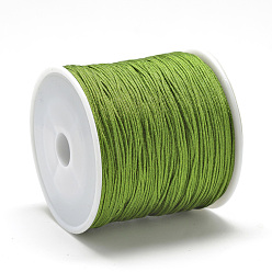 Olive Terne Fil de nylon, corde à nouer chinoise, vert olive, 0.4mm, environ 174.98 yards (160m)/rouleau