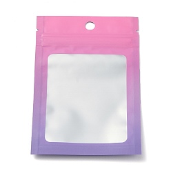 Орхидея Пластиковая сумка с замком на молнии, сумки для хранения градиентного цвета, мешок с самоуплотнением, верхнего уплотнения, с окном и вешалкой, прямоугольные, сиреневые, 12x8x0.25 см, односторонняя толщина: 3.1 мил(0.08мм), 95~100 шт / пакет