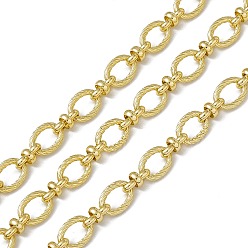 Real 18K Gold Plated Brass Oval & Knot Link Chains, with Spool, Soldered, Long-Lasting Plated, Cadmium Free & Nickel Free & Lead Free, Real 18K Gold Plated, 11x8x1.6mm, 9.5x5mm