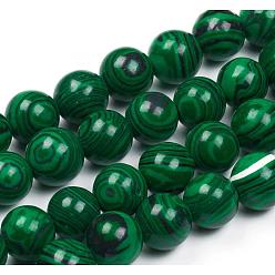 Malachite Synthetic Malachite Beads Strands, Round, 8mm, Hole: 0.8mm, about 50pcs/strand, 15.7 inch(40cm)
