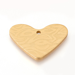 Золотистый Экологичные алюминиевые подвески, подвески для лазерной резки, сердце, золотые, 24.5x35x2~2.5 мм, отверстие : 2 мм