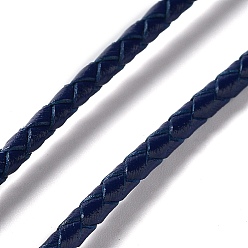 Prussian Blue Braided Leather Cord, Prussian Blue, 3mm, 50yards/bundle