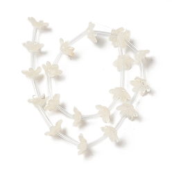 Marfil Tapas de cuentas de concha blanca natural, 6-pétalo, flor, blanco cremoso, 10x9x3.5 mm, agujero: 1 mm