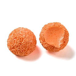 Orange Opaque Resin Cabochons, Half Round, Orange, 12x10.5mm