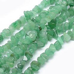 Aventurine Verte Naturelles aventurine verte brins de perles, puce, 5~8mm, Trou: 1mm, environ 33 pouces (84 cm)