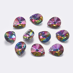 Volcán Dijes de diamantes de imitación de vidrio k9 facetados, imitación de cristal austriaco, gota, volcán, 8x6x4 mm, agujero: 1 mm