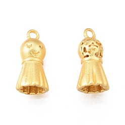 Golden Brass Charms, Cadmium Free & Nickel Free & Lead Free, Ghost, Golden, 13x6mm, Hole: 1.2mm