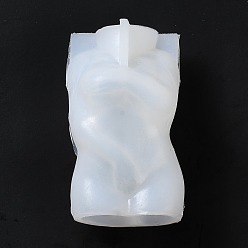 Blanc Bricolage femmes nues bougies faisant des moules en silicone, moules de coulée de gel de silice, blanc, 9.6x5.65x6 cm, Diamètre intérieur: 2.7x4.4 cm