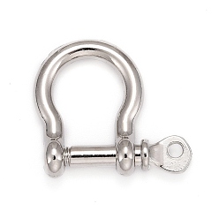 Платина Сплав d-образное кольцо анкерные дужки, платина, 25x25 мм, отверстие : 2.5 мм