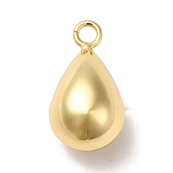 Real 18K Gold Plated Rack Plating Brass Pendants, Long-Lasting Plated, Cadmium Free & Lead Free, Teardrop Charms, Real 18K Gold Plated, 20x11mm, Hole: 2.5mm
