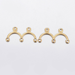 Golden Ion Plating(IP) 304 Stainless Steel Chandelier Components, Golden, 8.5x17x0.5mm, Hole: 1mm