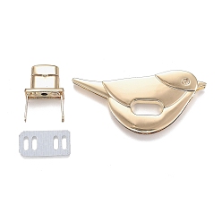 Golden Alloy Bag Twist Lock Clasps, Handbags Turn Lock, Bag Replacement Accessories, Bird, Golden, 68x32x6.5mm, Hole: 15.5x6.5mm