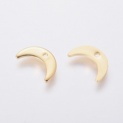Golden 304 Stainless Steel Charms, Moon, Golden, 7x11x1mm, Hole: 1mm