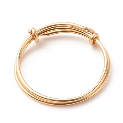 Golden Copper Wire Wrap Expandable Finger Ring for Women, Golden, US Size 3(14mm)
