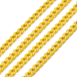 Gold Electrophoresis Iron Twisted Chains, Unwelded, with Spool, Bright Color, Oval, Gold, 3x2.2x0.6mm