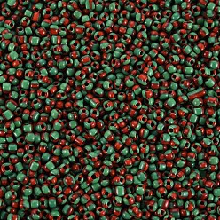 Verde 8/0 perlas de cristal de la semilla, colores opacos filtran, verde, 3 mm, agujero: 1 mm