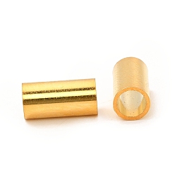 Chapado en Oro Real de 24K 304 bolas de acero inoxidable, abalorios de grande agujero, columna, real 24 k chapado en oro, 10x5 mm, agujero: 4 mm