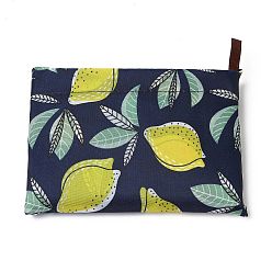 Fruit Foldable Eco-Friendly Nylon Grocery Bags, Reusable Waterproof Shopping Tote Bags, with Pouch and Bag Handle, Fruit Pattern, 52.5x60x0.15cm