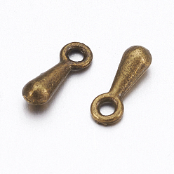 Antique Bronze Alloy Charms, Chain Extender Drop, Teardrop, Antique Bronze, 7x2.5x2mm, Hole: 1mm
