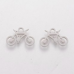 Stainless Steel Color 304 Stainless Steel Charms, Bicycle, Stainless Steel Color, 9.2x13.8x1mm, Hole: 1.5mm