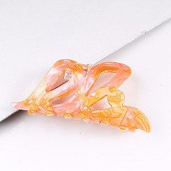 Orange Hair Claw Clip, PVC Ponytail Hair Clip for Girls Women, Orange, 43x93x42mm