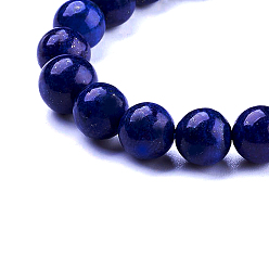 Lapislázuli Pulsera elástica con cuentas de lapislázuli teñido natural, para mujeres artesanales de joyería, 52 mm