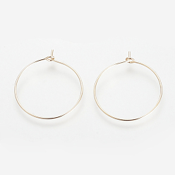 Light Gold Brass Hoop Earrings, Ring, Light Gold, 34x30x0.5mm, 24 Gauge, about 1000pcs/bag