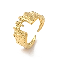 Chapado en Oro Real 18K Chapado de iones (ip) 304 anillo de puño abierto de murciélago gótico de acero inoxidable para mujer, real 18 k chapado en oro, tamaño de EE. UU. 6 1/2 (16.9 mm)