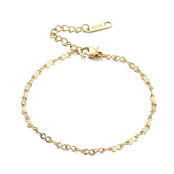 Oro 304 pulsera de cadena de eslabones infinitos de acero inoxidable para mujer, dorado, 8-1/4 pulgada (21 cm)